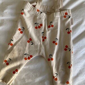TINYCOTTONS cherry pants with suspenders // 12-18M